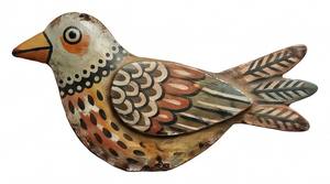Painted folk art bird wood cutout thumbnail
