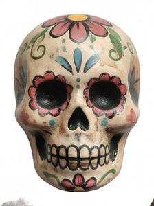 Floral sugar skull wood cutout thumbnail