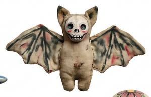 Winged skull bat doll wood cutout thumbnail