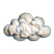 Vintage cloud printed wood cutout
