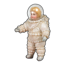 Vintage blonde astronaut printed wood cutout