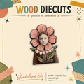 Flower Head Girl Wood Cutout