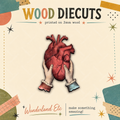 Red Heart Hands Wood Cutout